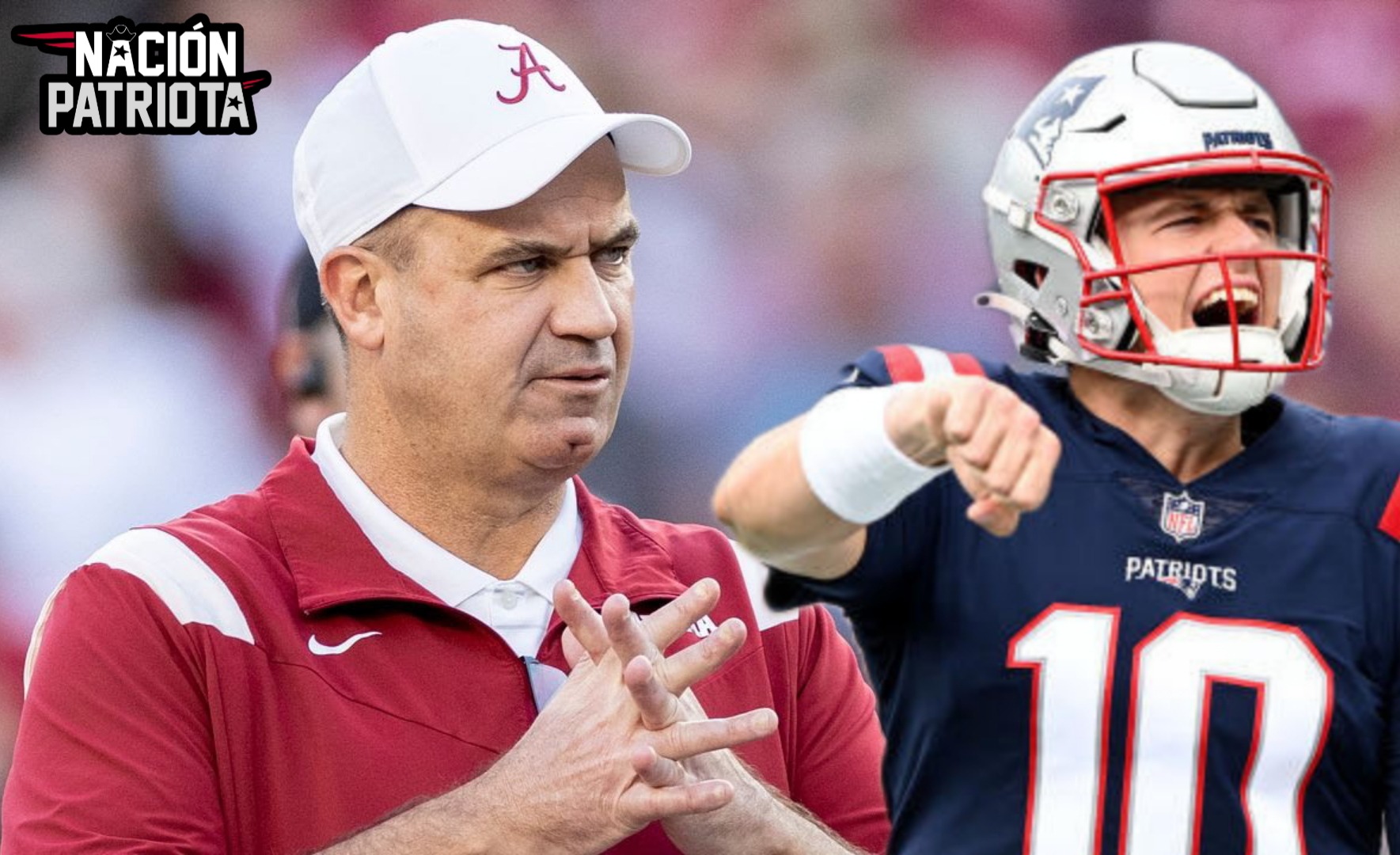 Bill O'Brien y Mac Jones. (Foto: Nación Patriota, vía Getty Images)