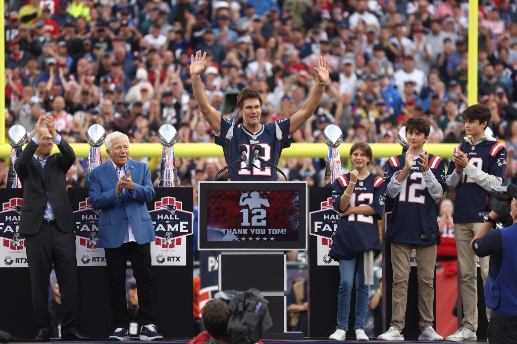 Tom Brady en su homenaje en Foxborough. (Foto: Getty Images)